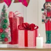 Outlet The Jolly Christmas Shop Raz Red And Pink Sparkle Christmas Package Decorations 4306657