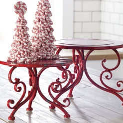 Hot The Jolly Christmas Shop Raz Red Iron Riser Christmas Home Decoration Set Of 2 3928899