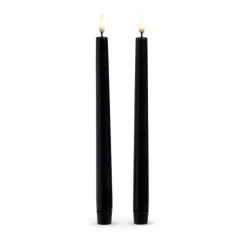 Best The Jolly Christmas Shop Raz Set Of 2 10" Black Taper Battery Operated Candle With Lighted Flickering Wick 4434555