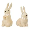 Outlet The Jolly Christmas Shop Raz Set Of 2 11" Ivory Glittered Bunny Decoration 4116096