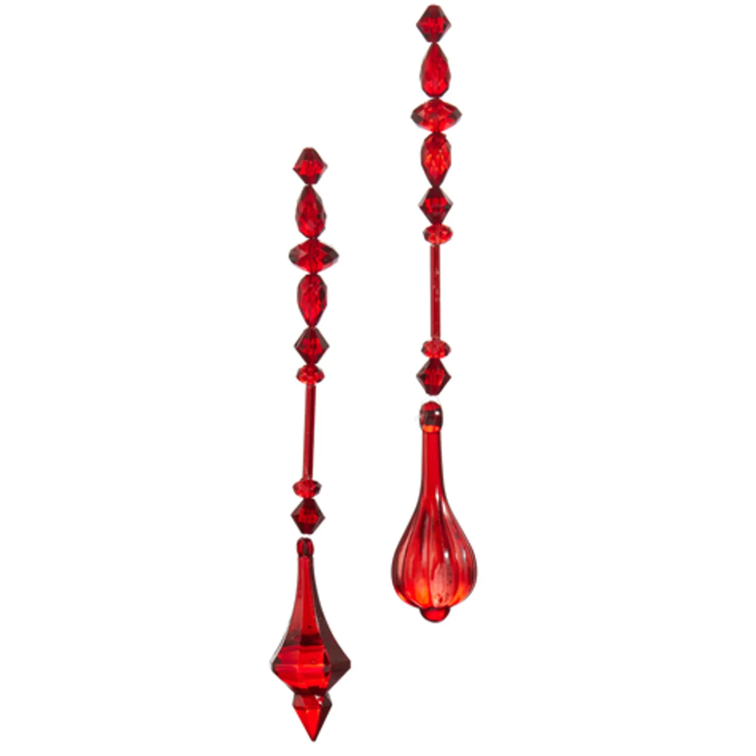 Discount The Jolly Christmas Shop Raz Set Of 2 7.75" Red Jeweled Drop Christmas Ornament 4422921
