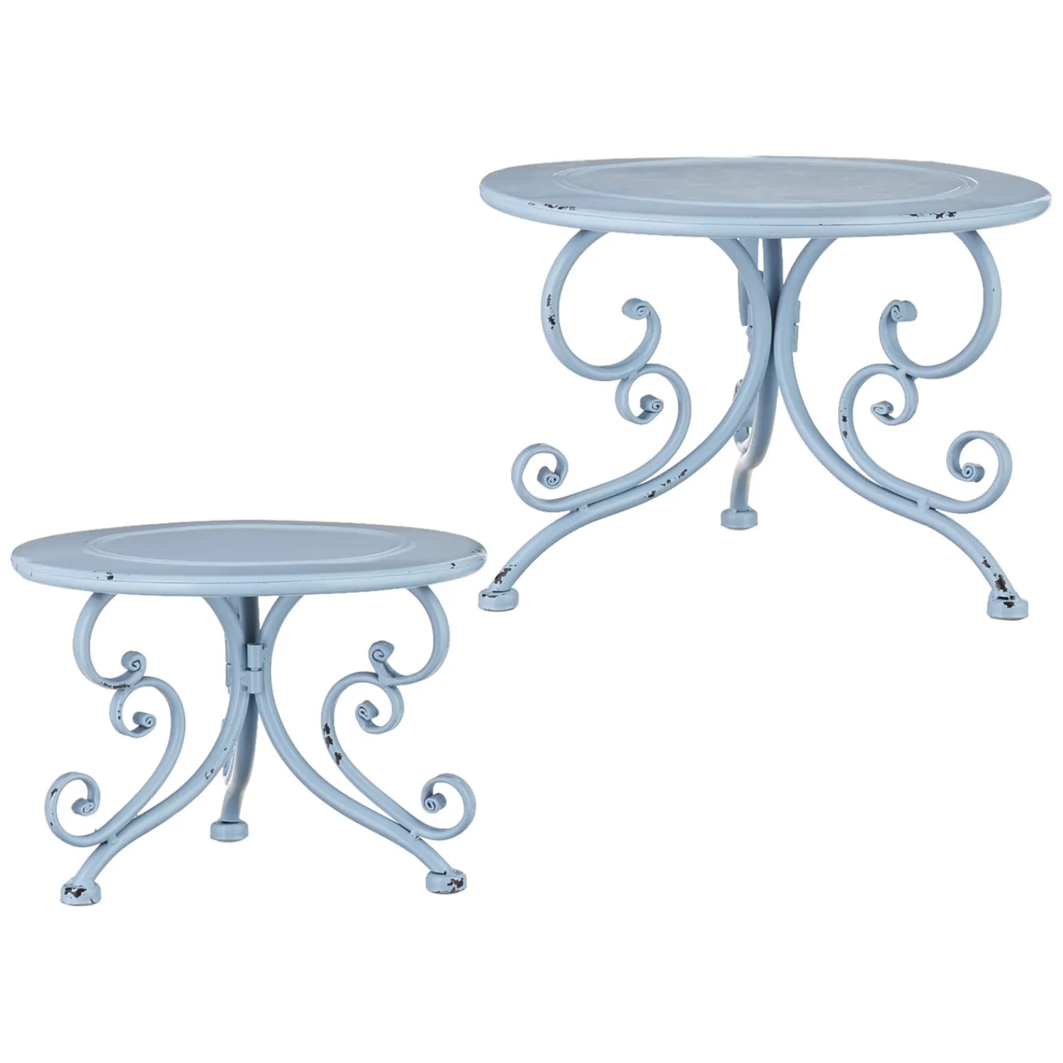 Hot The Jolly Christmas Shop Raz Set Of 2 Distressed Blue Riser Christmas Decoration 4128883