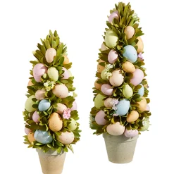 Clearance The Jolly Christmas Shop Raz Set Of 2 Easter Egg Topiary Trees 4353304
