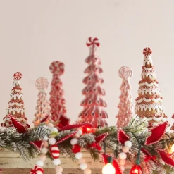 Clearance The Jolly Christmas Shop Raz Set Of 2 Gingerbread And Peppermint Christmas Trees 4316092