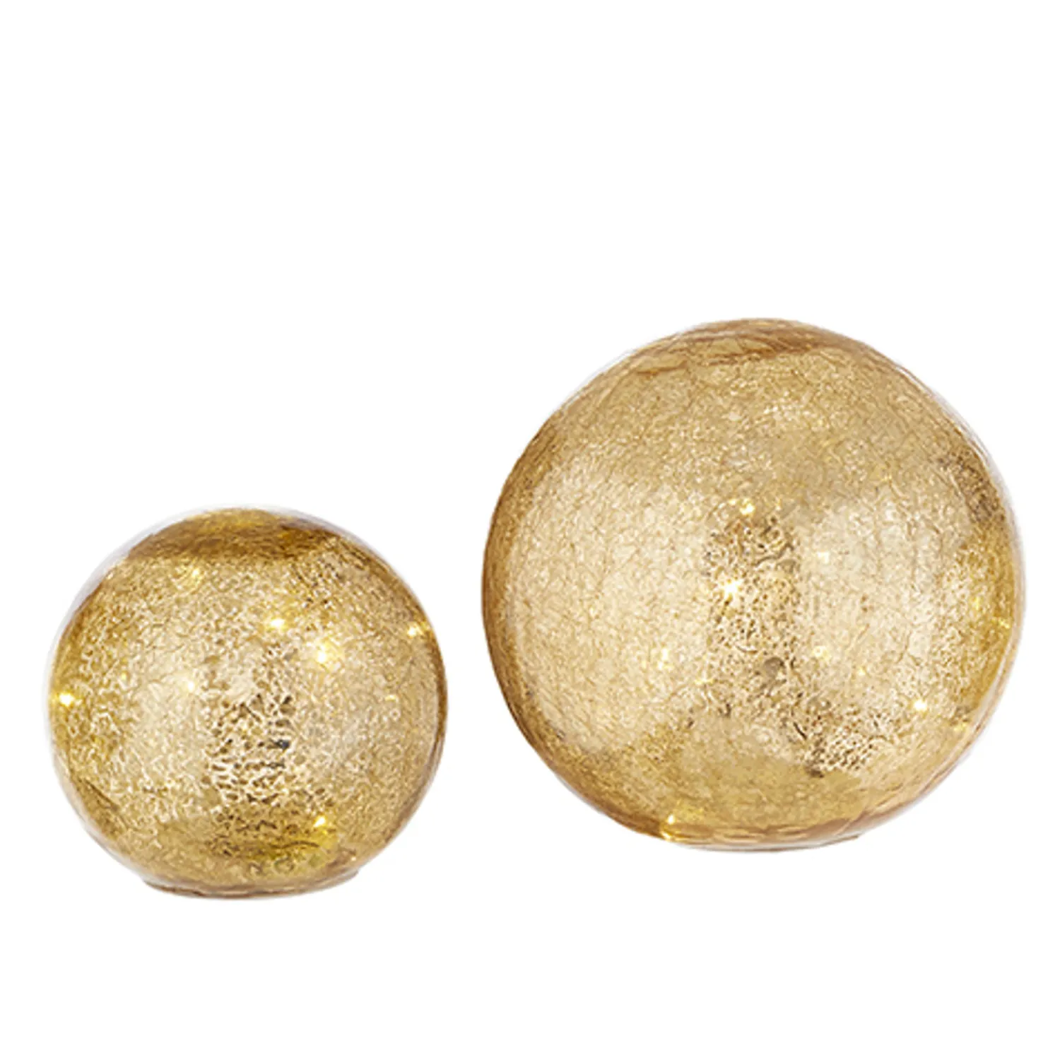 Outlet The Jolly Christmas Shop Raz Set Of 2 Gold Mercury Glass Lighted Ball Christmas Decoration 4222802