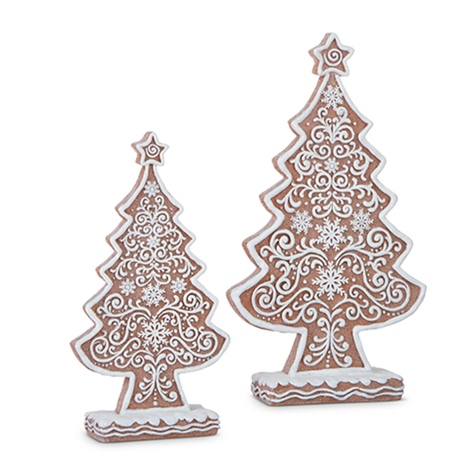 Outlet The Jolly Christmas Shop Raz Set Of 2 Large Frosted Gingerbread Trees 4312156