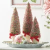 Best The Jolly Christmas Shop Raz Set Of 3 Potted Bottle Brush Trees With Red Berries Christmas Figure 4114106