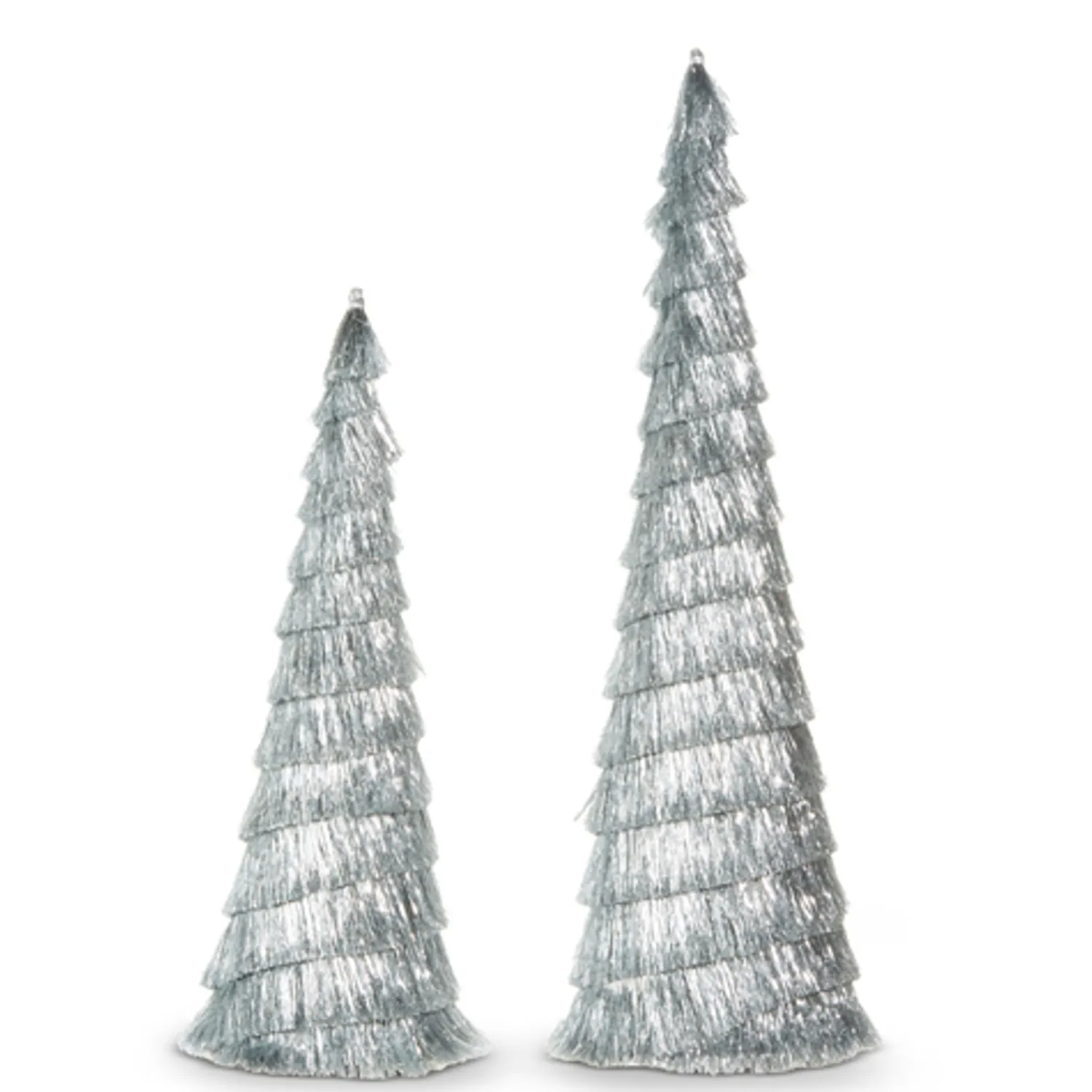 New The Jolly Christmas Shop Raz Set Of 2 Silver Tinsel Tree Christmas Decoration 4334055