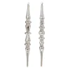New The Jolly Christmas Shop Raz 12"Silver Jeweled Finial Glass Christmas Ornament Set Of 2 4324599