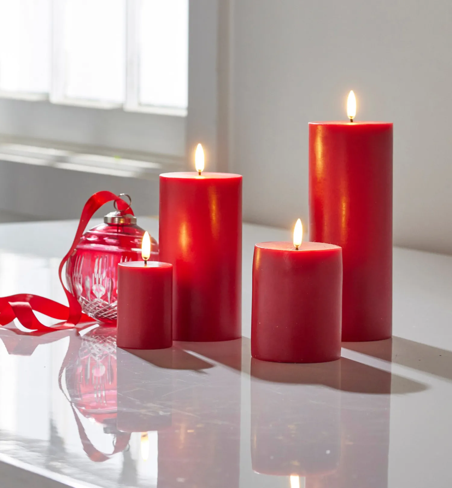 Outlet The Jolly Christmas Shop Raz Uyuni Red Battery Operated Candle With Lighted Flickering Flame