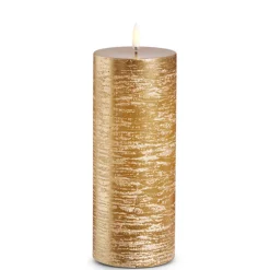 Online The Jolly Christmas Shop Raz Uyuni Rustic Gold Battery Operated Candle With Lighted Flickering Flame