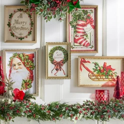 Sale The Jolly Christmas Shop Raz Vintage Santa And Christmas Framed Prints Wall Decoration