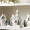 Outlet The Jolly Christmas Shop Raz White Flocked LED Lighted Battery Operated Christmas House