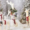 Sale The Jolly Christmas Shop Raz White Flocked Tinsel Lighted Deer Indoor Outdoor Christmas Decoration