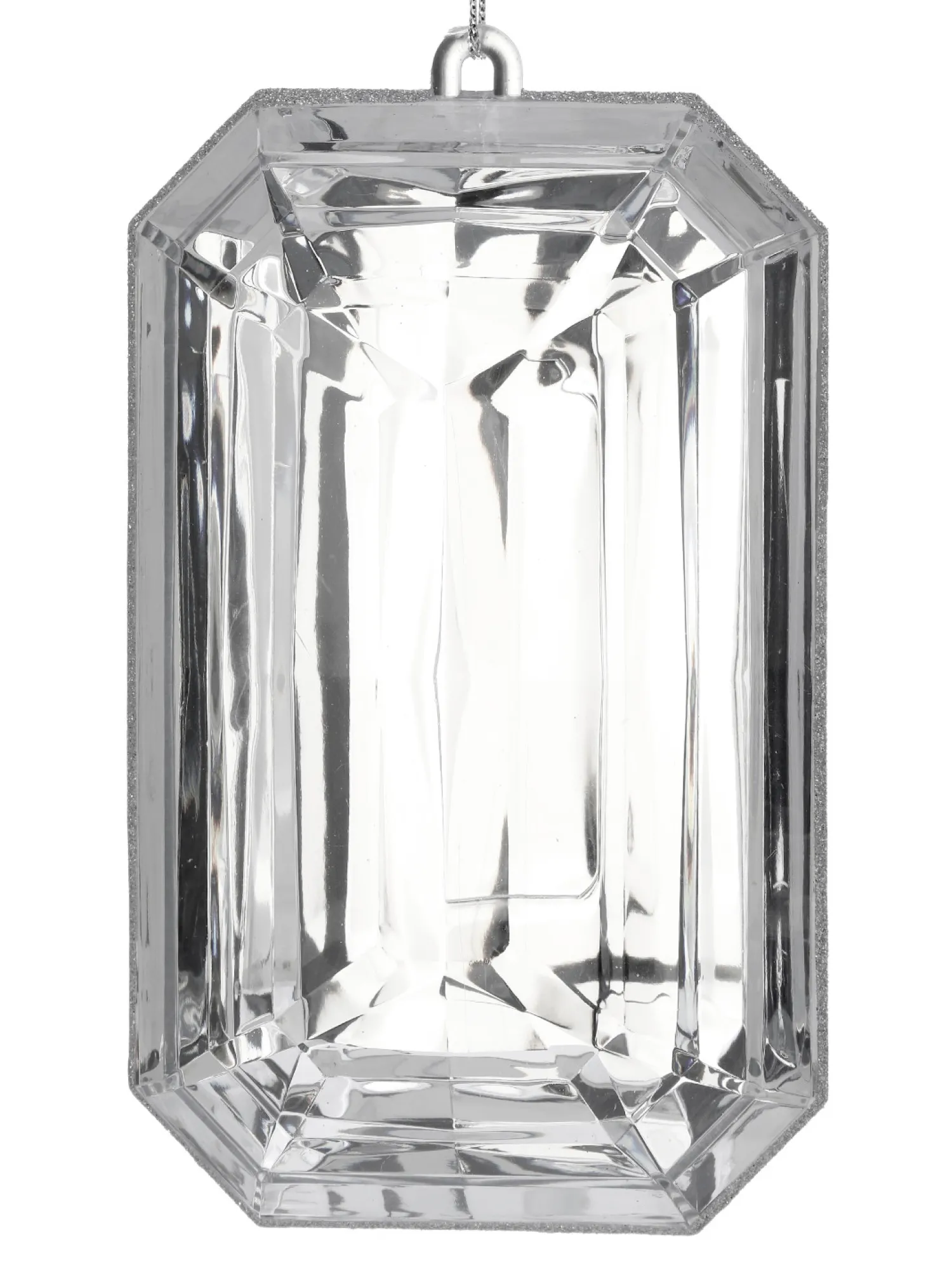 Clearance The Jolly Christmas Shop Regency 9" Clear Or Red Emerald Cut Precious Gem Christmas Ornament
