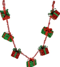 Outlet The Jolly Christmas Shop Regency 48" Glitter With Tinsel Gift Packages Christmas Tree Garland MTX73524