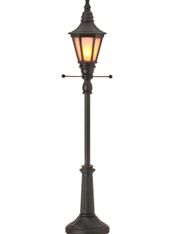 The Jolly Christmas Shop Regency 24" LED Lighted Battery Operated Black Standing Lamp Post MTX74711