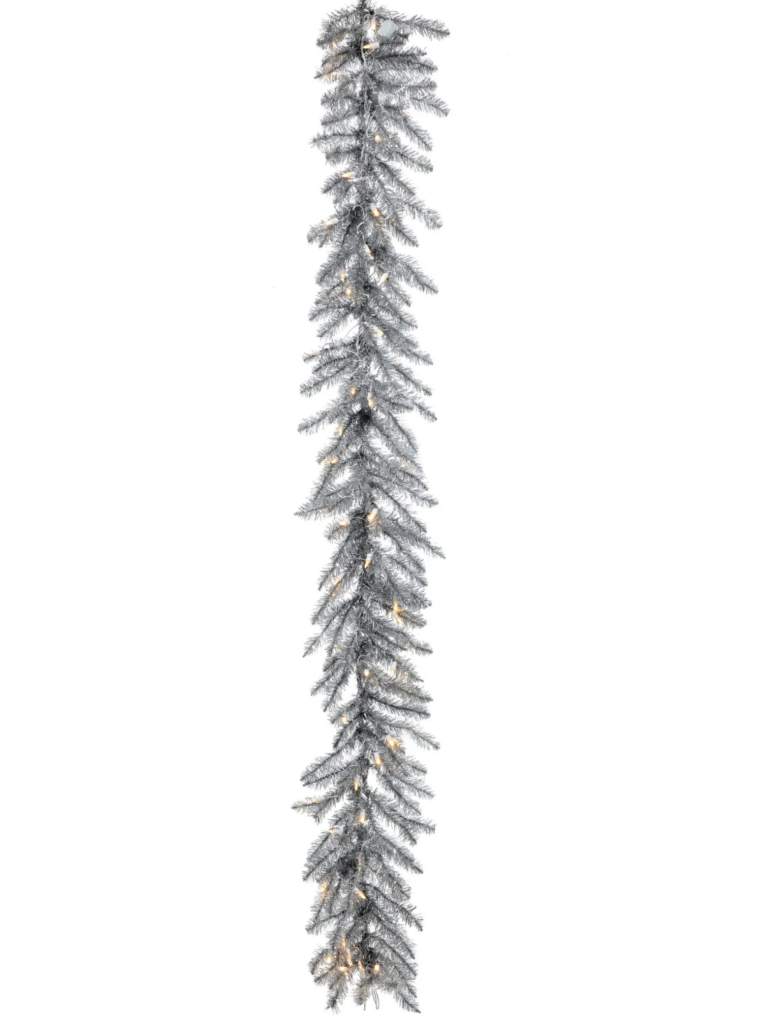 Best The Jolly Christmas Shop Regency 6' LED Lighted Silverado Silver Tinsel Christmas Garland MTX70068L