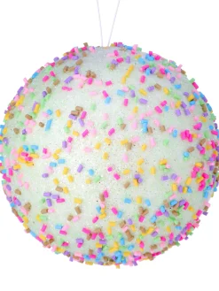 Clearance The Jolly Christmas Shop Regency 4" Rainbow Candy Sprinkles Ball Ornament MTX68953