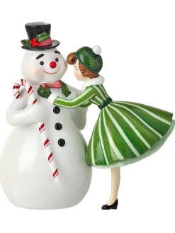 New The Jolly Christmas Shop Regency 6.5" Retro Snowman With Lady Christmas Figure MTX73132