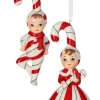 Online The Jolly Christmas Shop Regency 5" Set Of 2 Porcelain Candy Cane Kids Christmas Ornament MTX74306