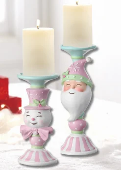 Online The Jolly Christmas Shop Regency Candy Snowman Or Santa Candle Stand Christmas Candle Holder