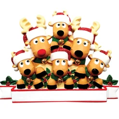 Outlet The Jolly Christmas Shop Reindeer Family Of 6 Personalized Christmas Ornament