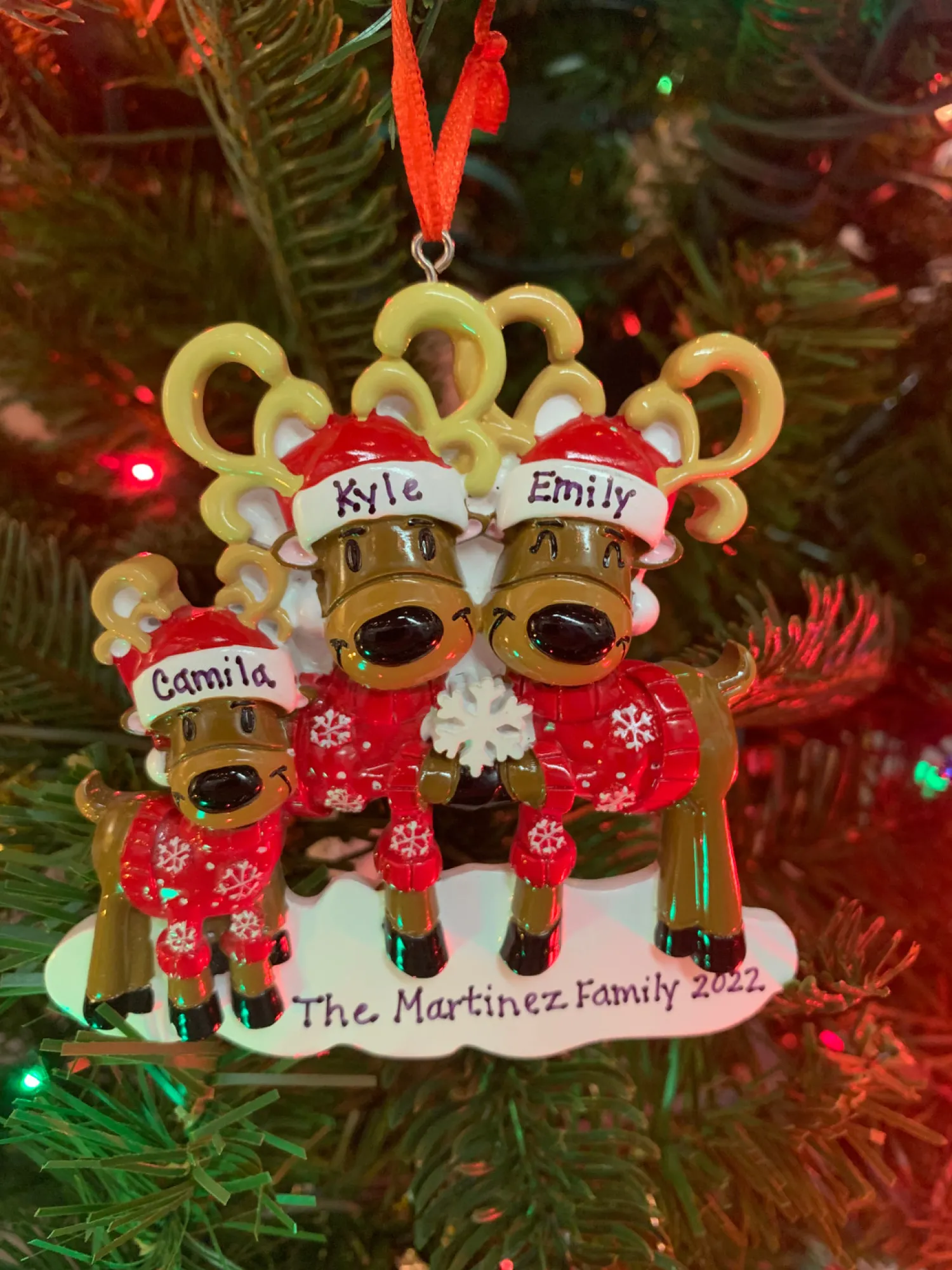 Clearance The Jolly Christmas Shop Reindeer Family Of 3 Personalized Christmas Ornament OR2256-3