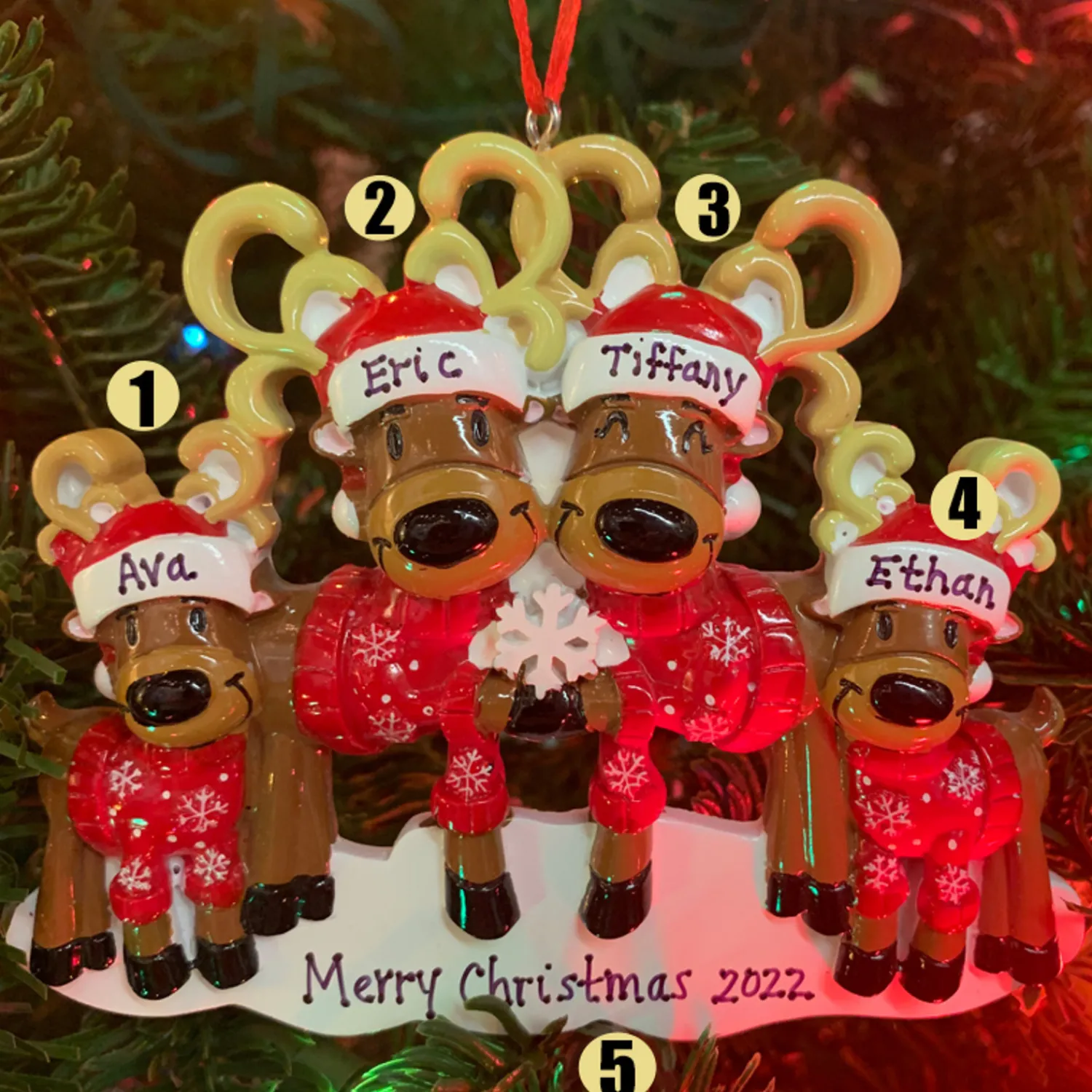 Discount The Jolly Christmas Shop Reindeer Family Of 4 Personalized Christmas Ornament OR2256-4
