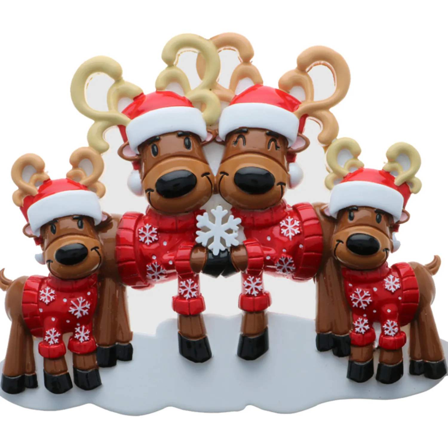 Discount The Jolly Christmas Shop Reindeer Family Of 4 Personalized Christmas Ornament OR2256-4