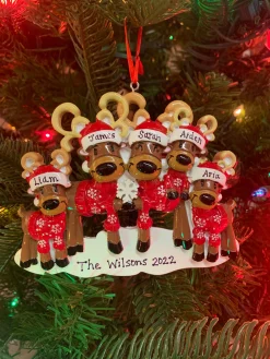 Online The Jolly Christmas Shop Reindeer Family Of 5 Personalized Christmas Ornament OR2256-5
