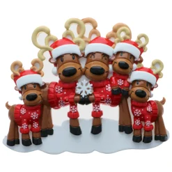 Online The Jolly Christmas Shop Reindeer Family Of 5 Personalized Christmas Ornament OR2256-5