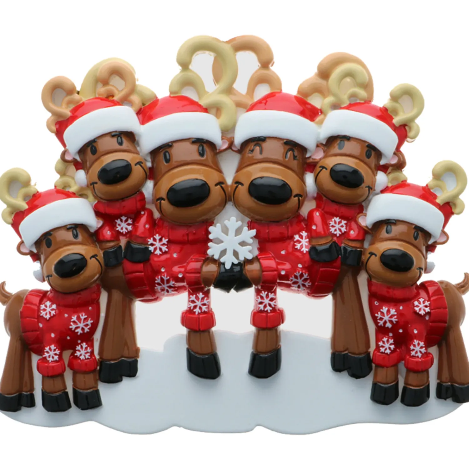 New The Jolly Christmas Shop Reindeer Family Of 6 Personalized Christmas Ornament OR2256-6