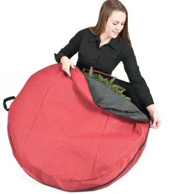 Best The Jolly Christmas Shop Santa's Bags 36" Direct Suspend Wreath Storage Bag With Handle 10175