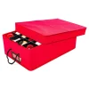 Best The Jolly Christmas Shop Santa's Bags Red 2 Tray Lid Top Christmas Ornament Storage SB-10453-RED
