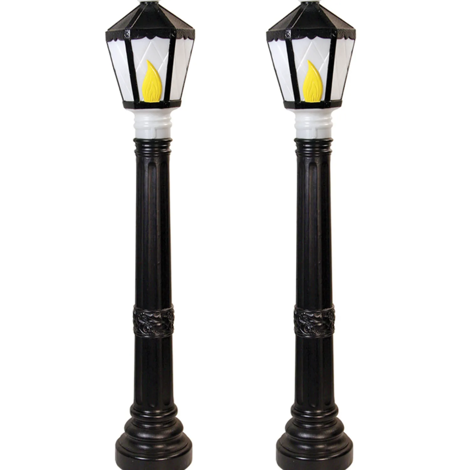 Discount The Jolly Christmas Shop Set Of 2 Black Lamp Post Lighted Christmas Blow Molds C5051