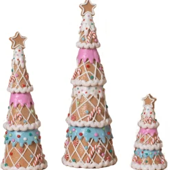 Discount The Jolly Christmas Shop Set Of 3 Clay Dough Gingerbread Tree Christmas Decoration 2656770