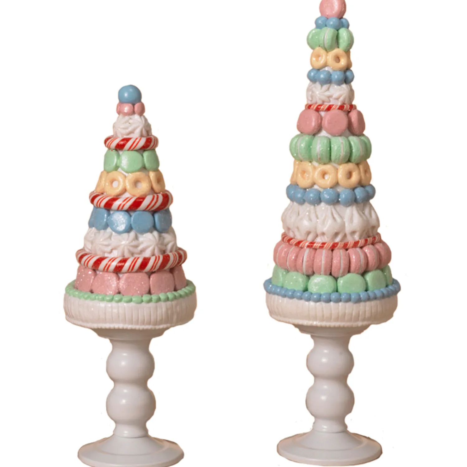 New The Jolly Christmas Shop Set Of 2 Clay Dough Macaroon And Candy Christmas Trees 2656800