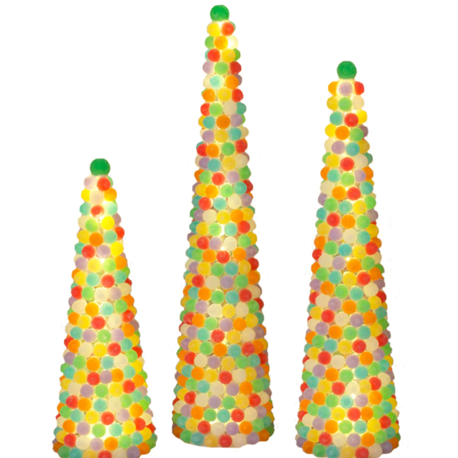Outlet The Jolly Christmas Shop Set Of 3 Lighted Gumdrop Christmas Trees 2660540