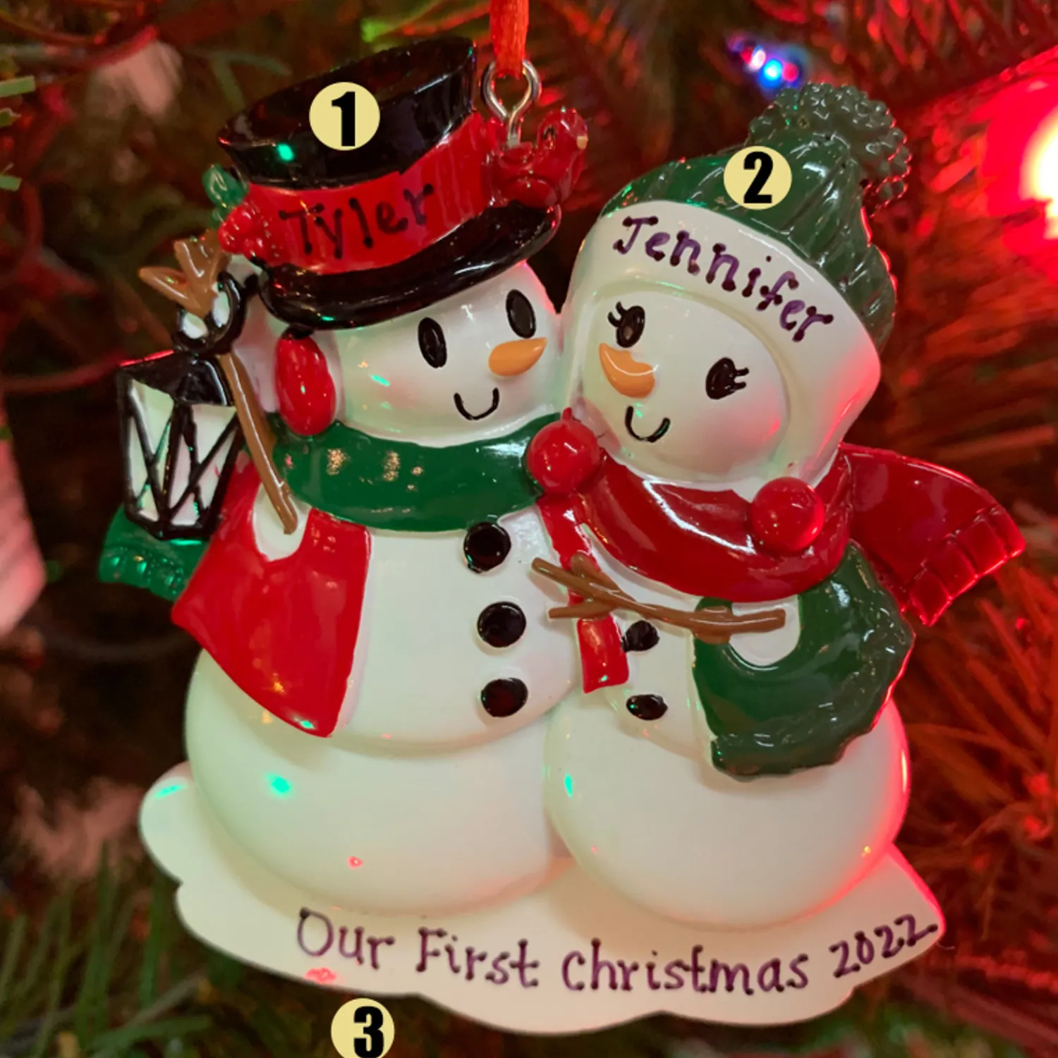 Online The Jolly Christmas Shop Snowman Family Of 2 Personalized Christmas Ornament OR2255-2