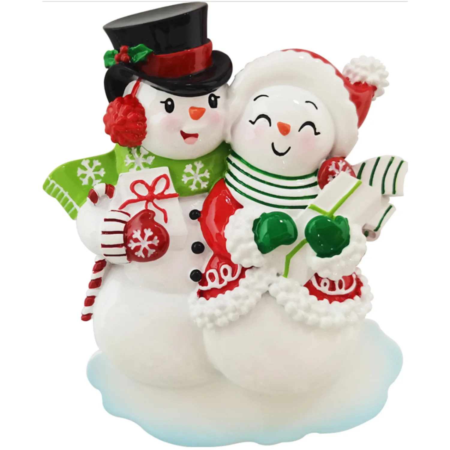 Hot The Jolly Christmas Shop Snowmen Couple Personalized Christmas Ornament OR2390