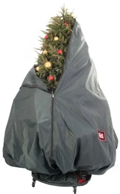 The Jolly Christmas Shop Tree Keeper 9' Pro Decorated Christmas Tree Storage Bag With Rolling Stand TK-10104