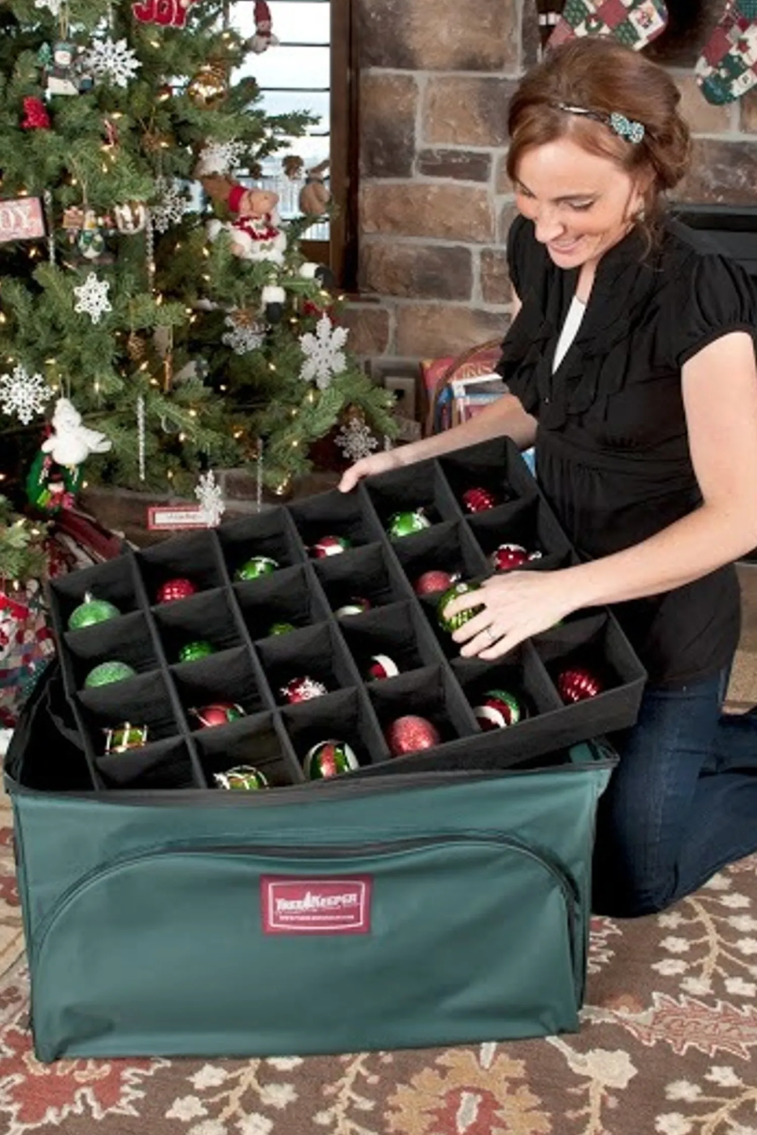 Online The Jolly Christmas Shop Tree Keeper 3 Tray Christmas Ornament Keeper Storage Bag With Front Pocket TK-10127