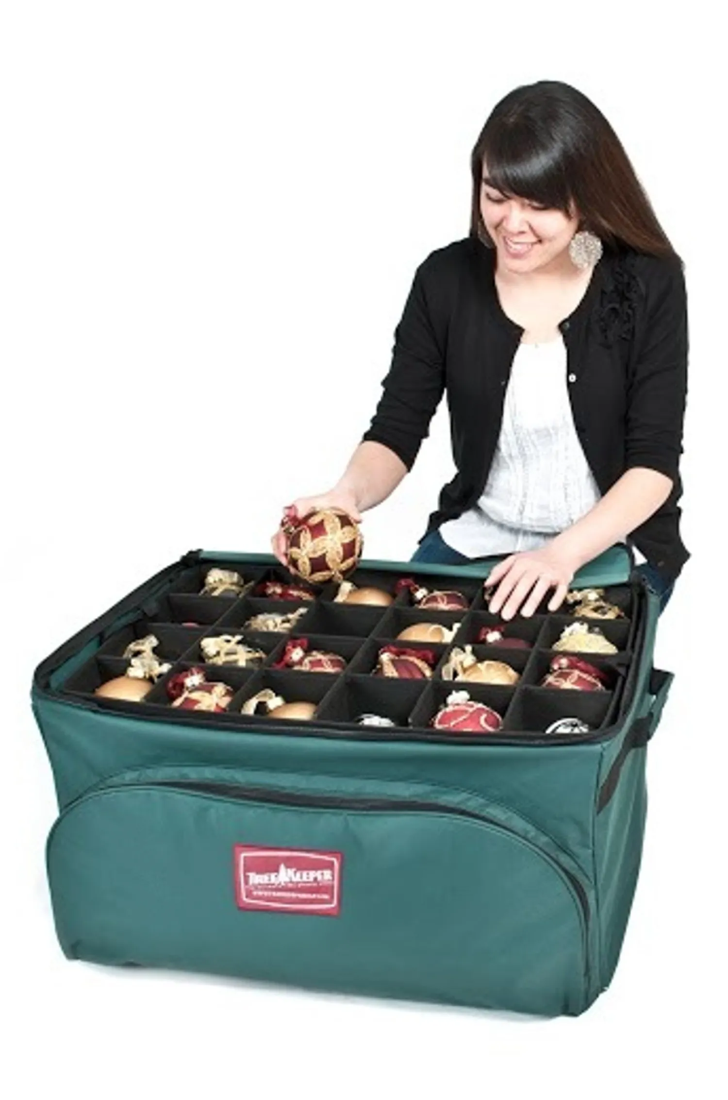 Online The Jolly Christmas Shop Tree Keeper 3 Tray Christmas Ornament Keeper Storage Bag With Front Pocket TK-10127