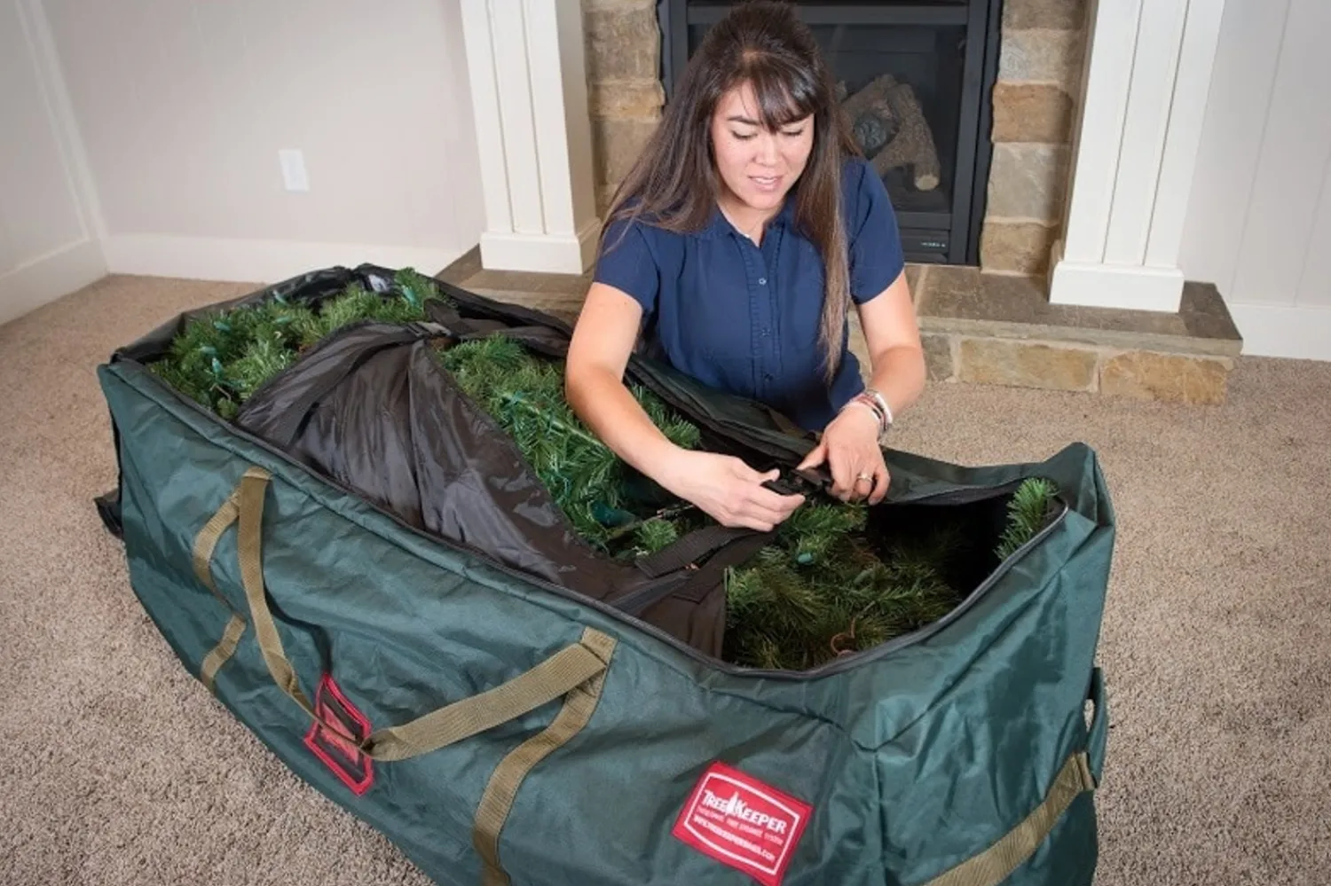 Hot The Jolly Christmas Shop Treekeeper Drop Stand 9' Christmas Tree Storage Duffel TK-10709-RS