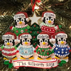 Online The Jolly Christmas Shop Ugly Sweater Penguin Family Of 6 Personalized Christmas Ornament
