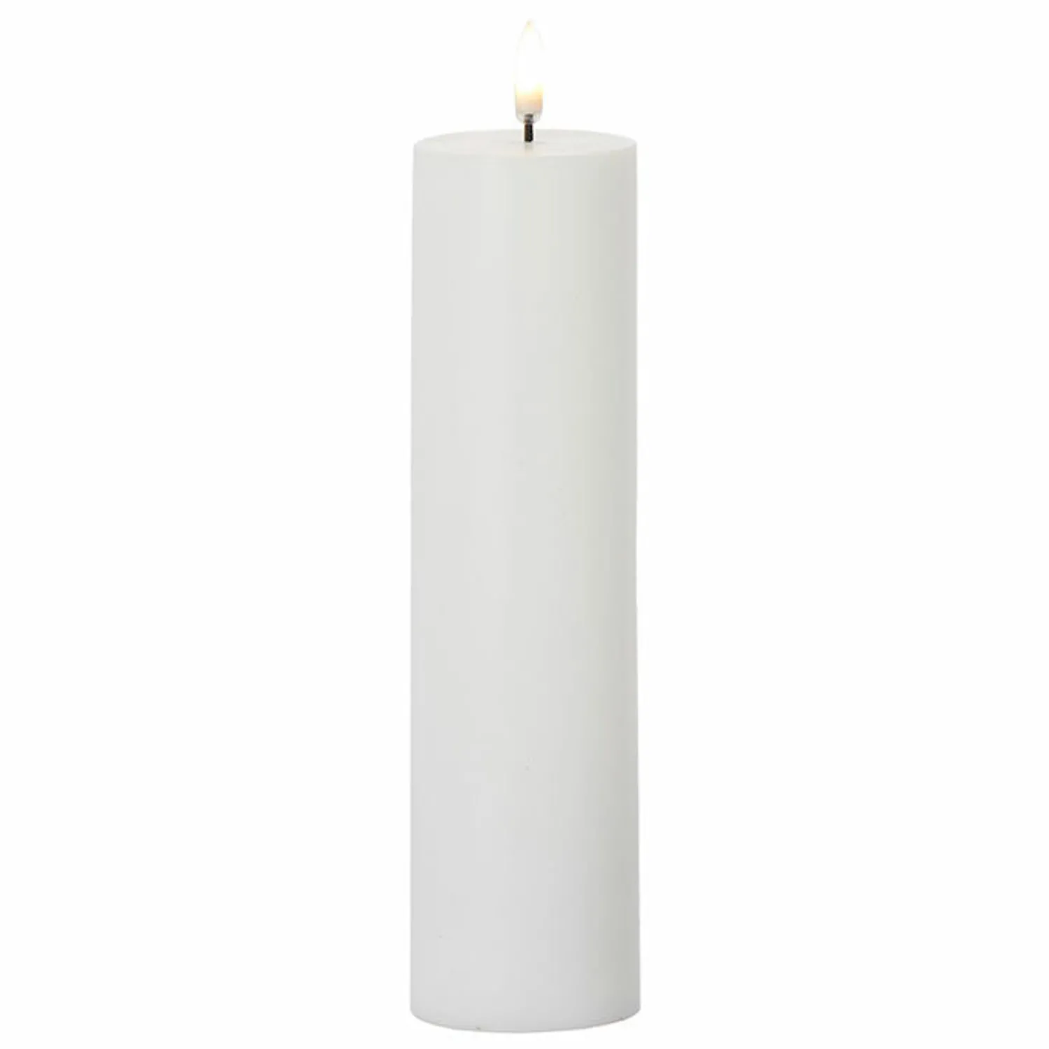 Outlet The Jolly Christmas Shop Uyuni 9.75" Flat Top Moving Flame White Unscented Pillar Battery Candle 4034508