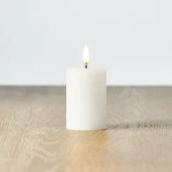 New The Jolly Christmas Shop Uyuni 4" Flicker Flame White Votive Battery Candle 4034518