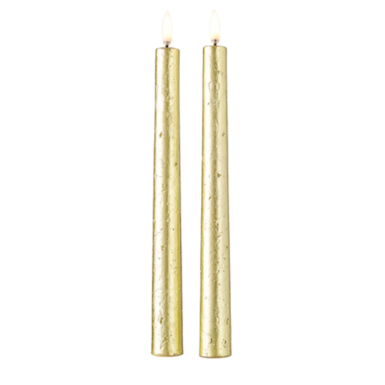 Sale The Jolly Christmas Shop Uyuni 11" Moving Flame Gold Taper Candle Set Of 2 4134522