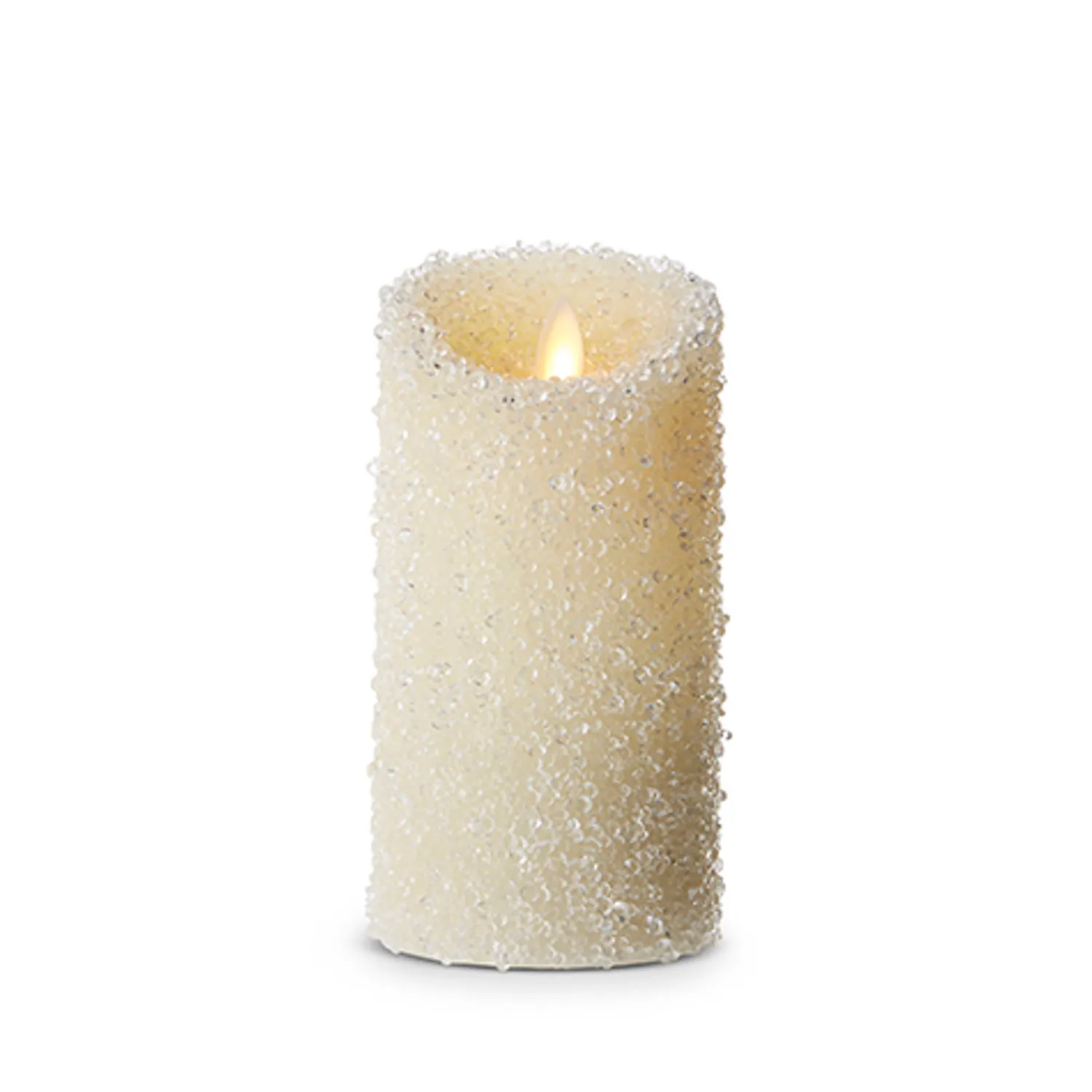 Online The Jolly Christmas Shop Uyuni 3" X 5", 6" Moving Flame White Iced Pillar Battery Candle